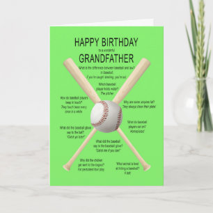 Großvater, Baseballwitze zum Geburtstag Karte