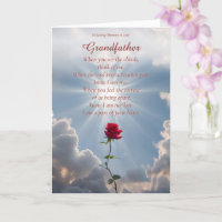 Großvater Beileid mit Rote Rose und Wolken