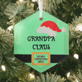 "Großvater Claus" drucken Personalisiert Opa Ornament Aus Glas