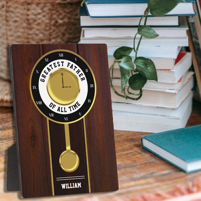 Großvater Clock Bester Vater aller Zeiten Fotoplatte (Grandfather Clock Greatest Father of all Time Plaque)