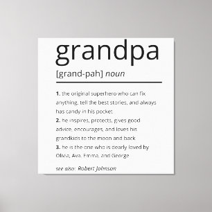Großvater Definition, individuelles Großvategenetz Leinwanddruck
