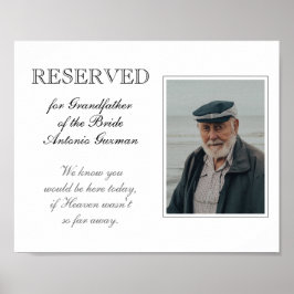 Großvater der Brautdenkmal-Foto Hochzeit Poster