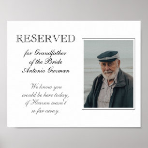 Großvater der Brautdenkmal-Foto Hochzeit Poster