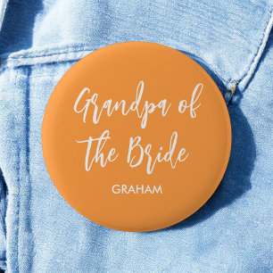 Großvater der Bride Orange White Button