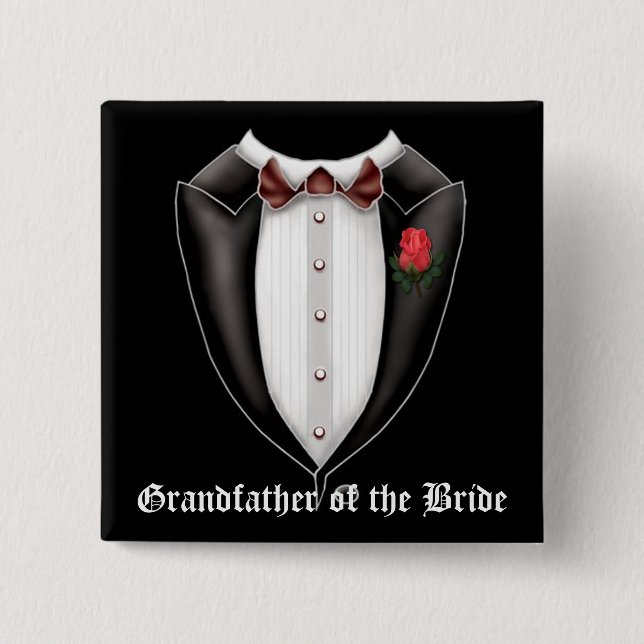 Großvater der Bride Tuxedo-Taste Button (Vorderseite)