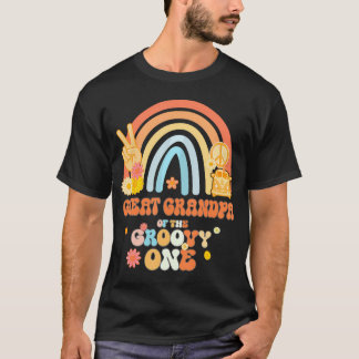 Großvater der Groovy One Rainbow Boho Birth T-Shirt