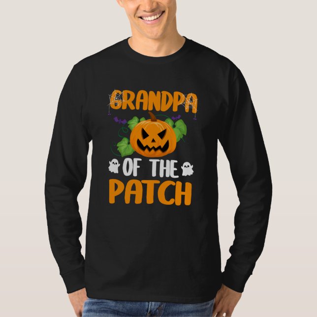 Großvater der Kürbis im Niedlichen Halloween-Patch T-Shirt (Vorderseite)