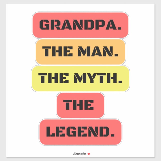 Großvater der Mann der Mythos der Legende Aufkleber (Blatt)