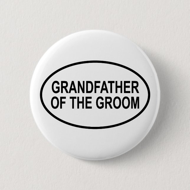 Großvater des Bräutigam-Wedding Ovals Button (Vorderseite)