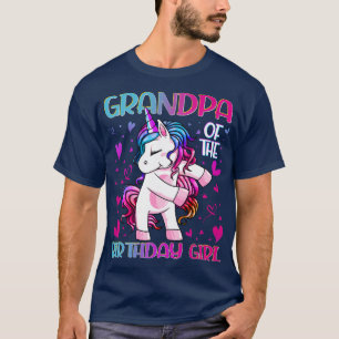 Großvater des Geburtstags-Girl Flossing Einhorn Gr T-Shirt
