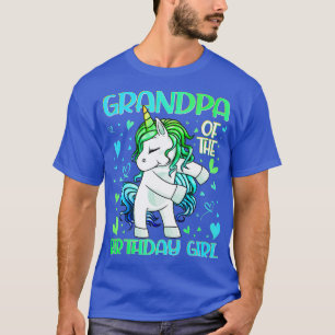 Großvater des Geburtstags-Girl Flossing Einhorn Gr T-Shirt