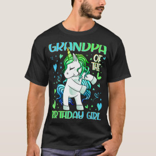 Großvater des Geburtstags-Girl Flossing Einhorn Gr T-Shirt