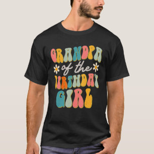 Großvater des Geburtstags Girl Groovy Themed Papa T-Shirt
