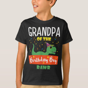 Großvater des Geburtstags Junge Dinosaurier Großel T-Shirt