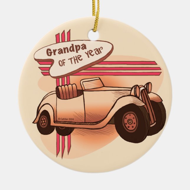 Großvater des Jahres Keramik Ornament (Vorne)