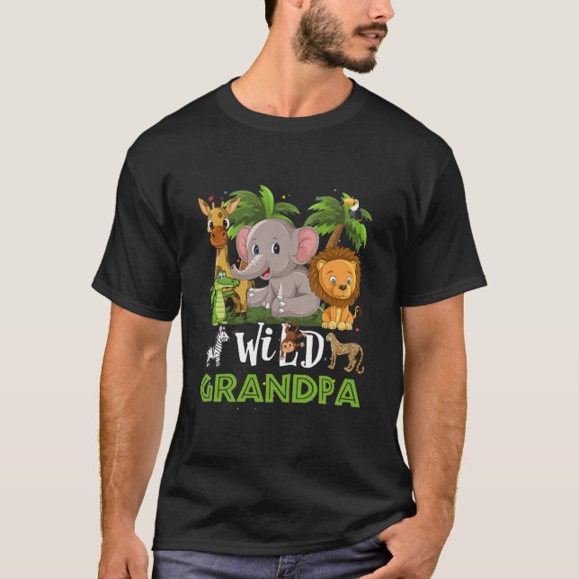 Großvater des Wilden Zoo Birthday Safari Jungle T-Shirt (Vorderseite)