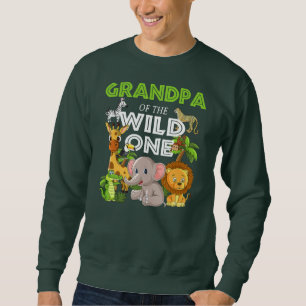 Großvater des Wilden Zoo Birthday Safari Sweatshirt
