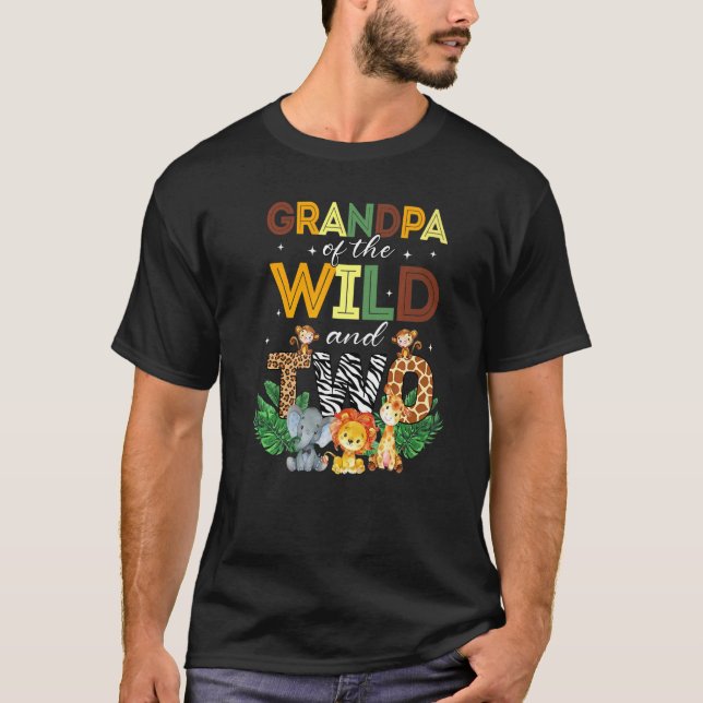 Großvater des wilden Zwei-Zoo-Birthday-Safari-Dsch T-Shirt (Vorderseite)