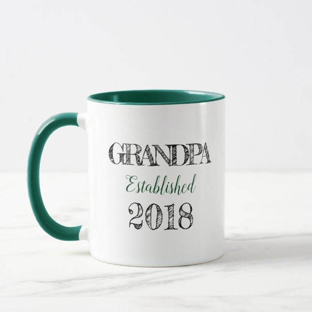 Großvater Est. Geschenk-Tasse 2018 Tasse (Links)