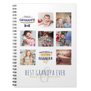 GROSSVATER FOTO COLLAGE GESCHENK Stolz Papa Opa Notizblock