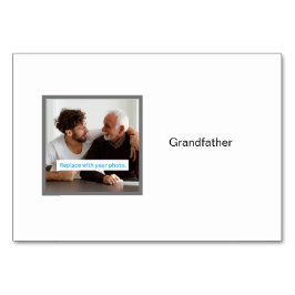 Großvater-Foto Personalisierte FamilienkFlashkarte Tischnummer