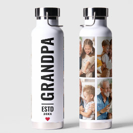 Großvater | Großvater Einfach 4 Foto Jahr Trinkflasche