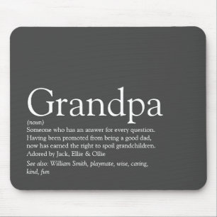 Großvater Großvater Papa Definition Grau Mousepad