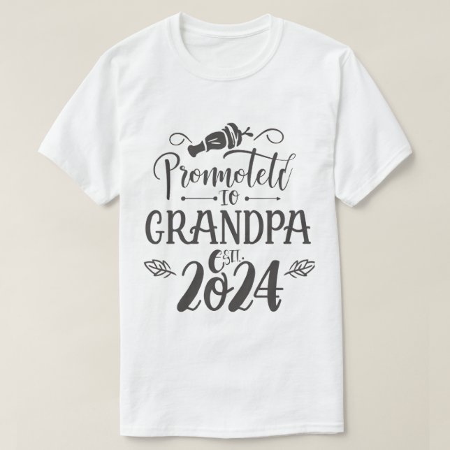 Großvater im Jahr 2024, befördert zu Opa Est. 2024 T-Shirt (Design vorne)