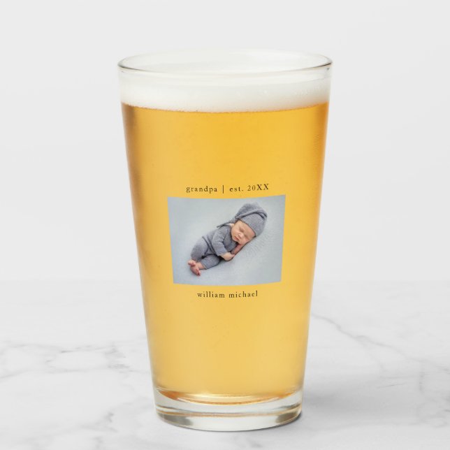 Großvater Jahr als neues Großkind Glas (Vorne (Gefüllt))