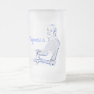 Großvater Joe, Glück ist… Mattglas Bierglas