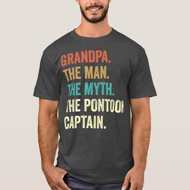 Großvater Man Myth Pontoon Captain s's Men T-Shirt (Vorderseite)