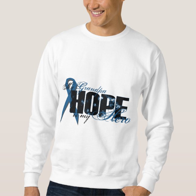 Großvater mein Held - Darmkrebs-Hoffnung Sweatshirt (Vorderseite)