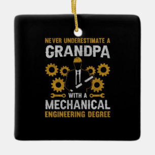 Großvater mit Maschinenbau Keramikornament