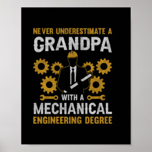 Großvater mit Maschinenbau Poster