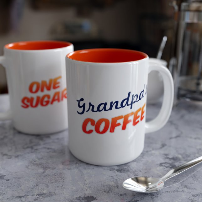 Großvater Opa One Sugar Orange Zweifarbige Tasse (Von Creator hochgeladen)