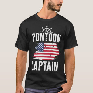 Großvater Ponton-Kapitän-American Boating Flag Dad T-Shirt