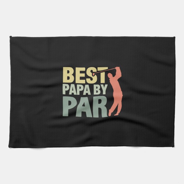 Großvater Quotes | Beste Papa Par Golf Geschirrtuch (Horizontal)