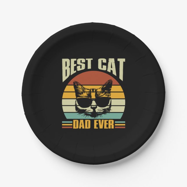 Großvater Quotes | Bester Cat Vater je Pappteller (Vorderseite)