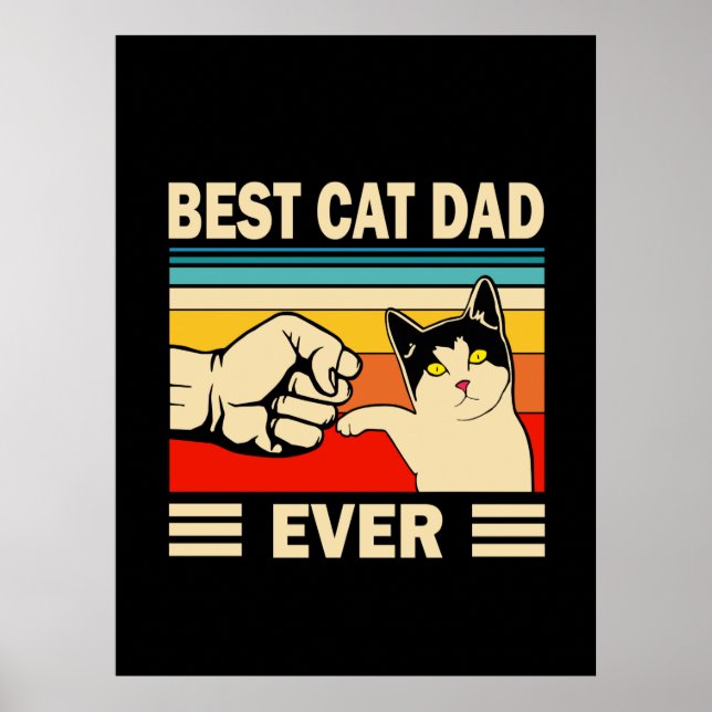 Großvater Quotes | Bester Cat Vater je Poster (Vorne)