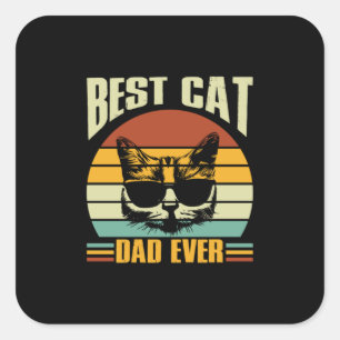 Großvater Quotes Bester Cat Vater je Quadratischer Aufkleber