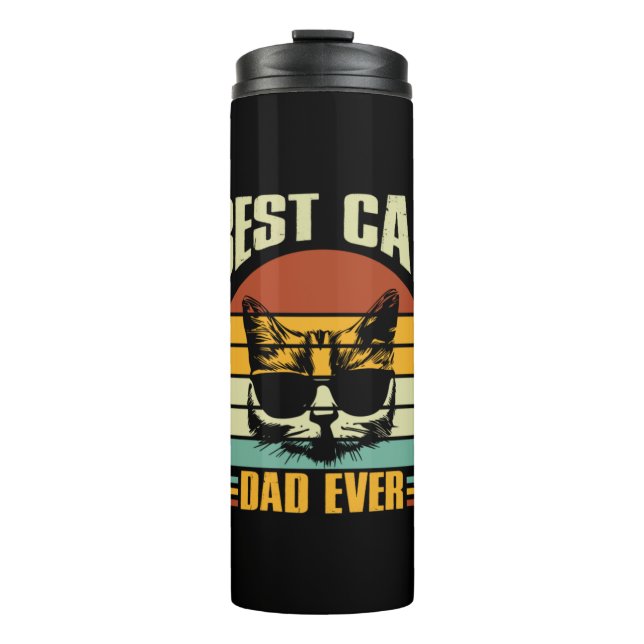 Großvater Quotes | Bester Cat Vater je Thermosbecher (Vorderseite)