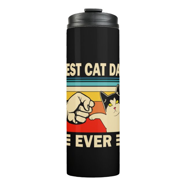 Großvater Quotes | Bester Cat Vater je Thermosbecher (Vorderseite)