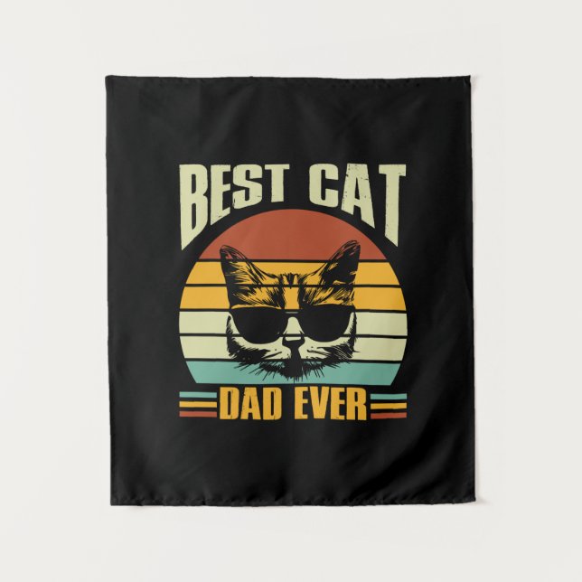 Großvater Quotes | Bester Cat Vater je Wandteppich (Vorderseite)