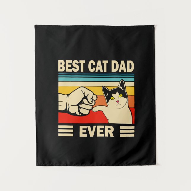 Großvater Quotes | Bester Cat Vater je Wandteppich (Vorderseite)