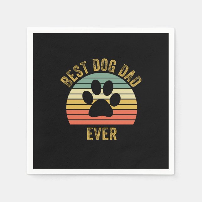 Großvater Quotes | Bester Hund-Vater je Serviette (Vorderseite)