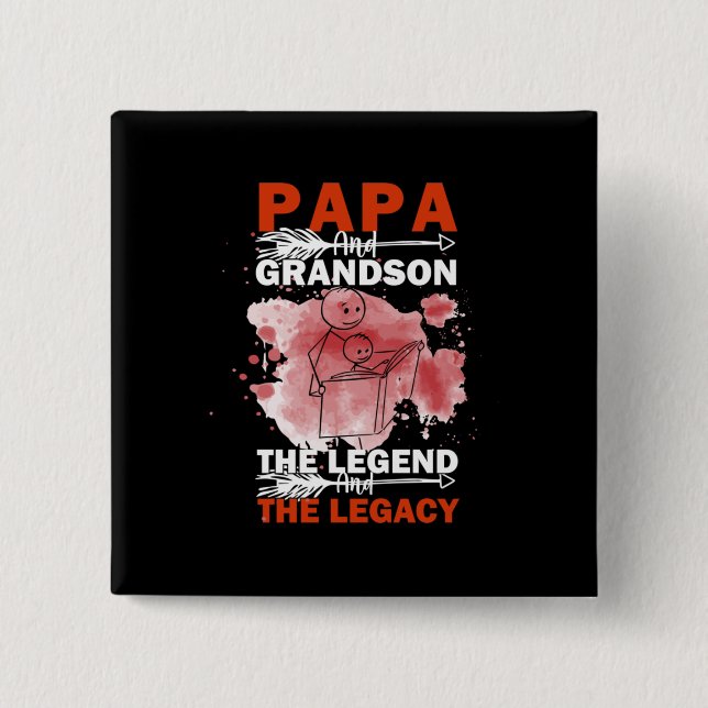 Großvater Quotes | Papa und Grandson Button (Vorderseite)