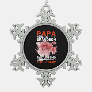 Großvater Quotes   Papa und Grandson Schneeflocken Zinn-Ornament