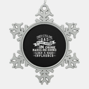 Großvater Quotes Sie nennen mich Vater Schneeflocken Zinn-Ornament