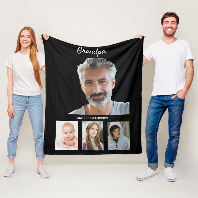 Großvater Schwarze Enkel Foto Fleecedecke (Beispiel)