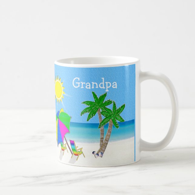 GROSSVATER Tassen-Strand-Themed Kaffee-Tassen Tasse (Rechts)